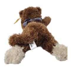 2001 Animal Adventures Brown Cat Plush w/ Blue Bowtie 12″ Stuffed Animal
