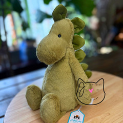 Jellycat ORIGINAL BASHFUL DINO New BNWT Medium Soft Plush Green Toy Dinosaur