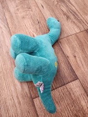 Prextex Dinosaur Brontosaurus Plush 9” Stuffed Animal Green Yellow Spots