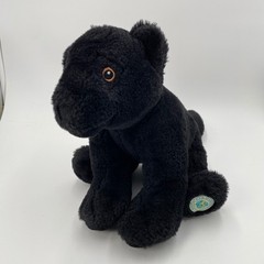 FAO Schwarz Save the Earth Black Panther Plush 12″ Amber eyes Stuffed Animal