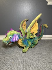 Melissa And Doug Dragon Plush Rainbow Multicolor Jumbo Size Poseable NEW w/Tags