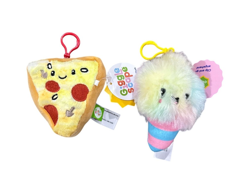 Giggle Scope Pizza & Cotton Candy Clip-On Plush Toys Set