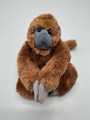 K & M International Monkey Orangutan Plush 7” Stuffed Animal Hugger Hook & Loop