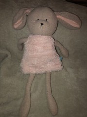 Manhattan Bunny Rabbit Forest Friends Gray Pink Petal Plush Dress Stuffed Animak