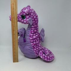 K & M Seahorse Plush Stuffed Animal Purple Aquatic Creature with 2 Babies 15″