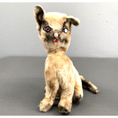 VTG Rushton Star Creations Kitten Cat Siamese 14″ Plush White Toy Purple Eye HTF