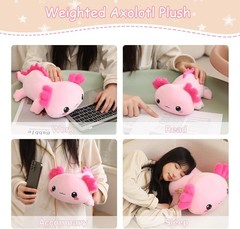 Cute Weighted Axolotl Plush Toy – Transformable 9.8 Inch Pillow for Comfort