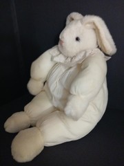 Bunny Rabbit Plush Stuffed Animal Nylon Parachute Type Fabric NO TAGS Used
