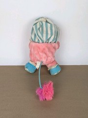 Vintage Mattel Popples Baby Cribsy 1986 Pink Plush Stuffed Animal Rattle Tail