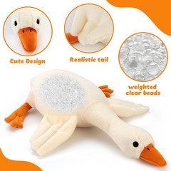 30″ White Swan Weighted Plush Toy – Soft Stuffed Animal for Kids’ Gifts