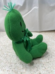 Vintage St Patricks Day Happy Go Lucky Green Stuffed Beanbag Plush 8″ Spiky Hair