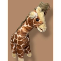 Vintage stuffed standing realistic looking giraffe plush