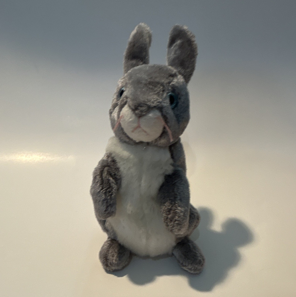 Hopper Rabbit Bunny Plush Stuffed Animal Small 6-14in Gray White Pink Washable