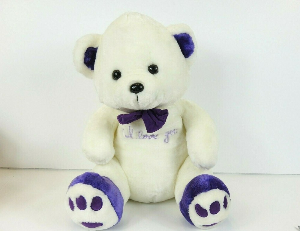 A & B Novelty Co. Inc Vintage Off-White Plush Teddy Bear 1982