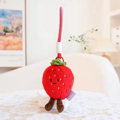 11cm Cute Strawberry Plush Keychain Soft Stuffed Fruit Doll Bag Pendant Charm Gi