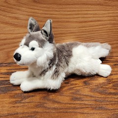 Anima Siberian Husky Dog Plush w/ Leather Paw Pads 18″ Realistic Stuffed Animal