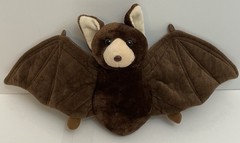 The Petting Zoo Brown Bat Plush 7 Inches Tall 15 Inch Wingspan