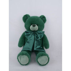 Holiday Time Soft Large Green Teddy w/ Silk Bow Plush Toy