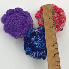 3 Handmade Crochet Octopus Amigurumi Plush Trio Purple Blue Red Small Desk Pets