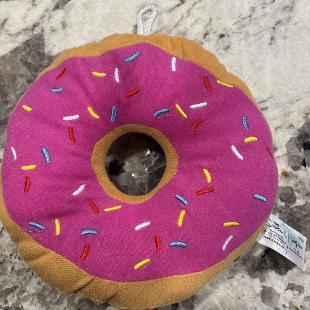 Simpsons Donut 8” Universal Studios Plush PINK W/Sprinkles 18 mo+ collectible