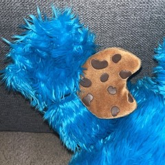 Vintage Build-A-Bear Workshop Cookie Monster Sesame Street Plush Medium Blue Toy