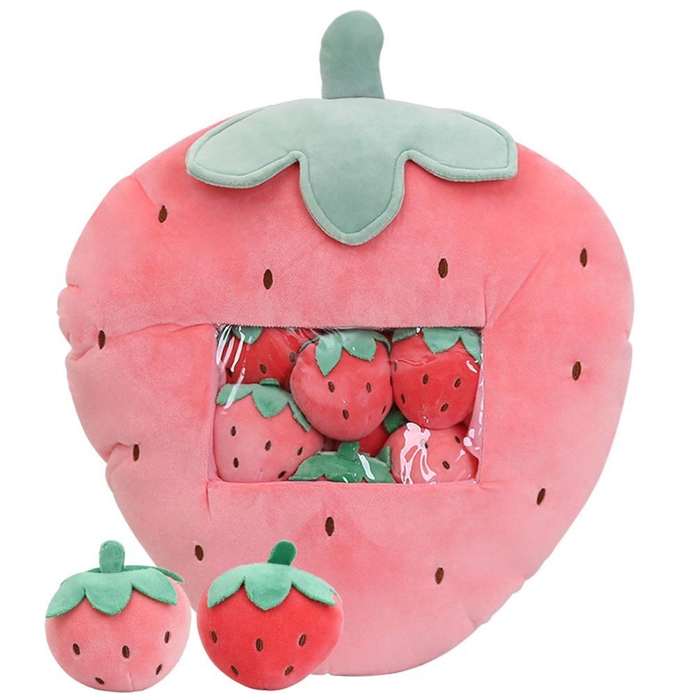 REFAHB Cute Throw Pillow Stuffed Strawberry 1 Count (Pack of 1),