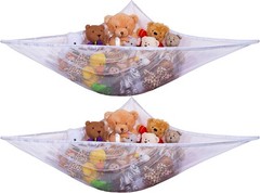 Expandable Mesh Toy Hammock 2-Pack | Stylish Storage for 30+ Stuffed Animals