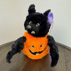 Halloween Bat Plush in Pumpkin Costume Reversible Stuffed Animal Toy Kids Decor