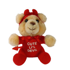Russ Stuffed Cute Li’l Devil Bear Plush Number 4862 Sitting Stuffed Animal Toy
