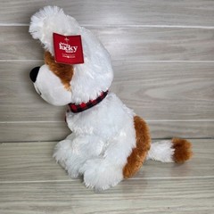 RBI Ron Banafato Inc Puppy Dog 14″ Plush White Brown w/Red Plaid Collar Stuffed