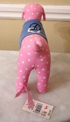 NEW Victoria Secret VS PINK Plush Puppy Dog Polka Dot Blue Shirt Peace Sign