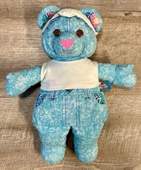 Vintage Tyco Doodle Bear Blue Teddy 17” Plush Toy 1996