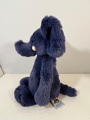 Jellycat Bashful Dark Blue Elephant White Husks Plush Stuffed Animal 12 Inch