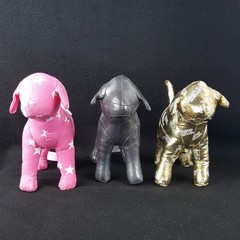 Victorias Secret Pink Puppy Dog Plush Set of 3 Gold + Pink + Iridescent Stuffed
