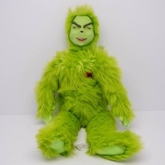 Vintage 2000 Playmates Dr Seuss Grinch Warming Heart Light Up Plush Doll 14″