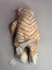 Ikea Gosig Katt Plush Tabby Cat Stuffed Animal Ginger Tan White Striped 11″ RARE