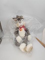 Vintage NEW large Steiff plush Lulac Dangling Grey Rabbit 75cm 122606