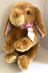 2003 Commonwealth 17″ Brown Bunny Rabbit Plush Stuffed Animal Pink Bow NWOT