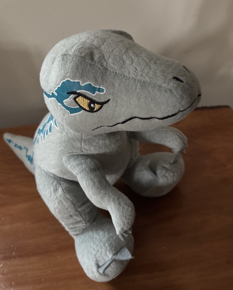 Jurassic World Plush Dinosaur Stuffed Animal 12” Gray Dinosaur Toy Raptor