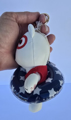 New S/O Target Universal Threads USA Summer Bullseye Dog Plush Doll Purse Charm