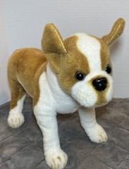 Tiger Tale Toys Brown Boston Terrier Poseable Legs Plush Puppy Dog Realistic 15”