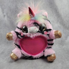 Zuru RainBoCorns Plush Pink Unicorn Black Stripes Pink Gold Glitter Stuffed 9″