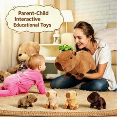 5 in 1 Capybara Plush Toy Set with 4 Baby Capybaras – Perfect for Kids!