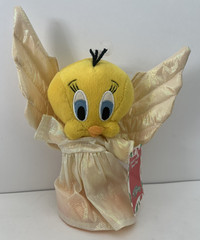 Vintage 1999 Warner Bros Studio 8″ Tweety Angel Bean Bag Plush Toy – With Tags!