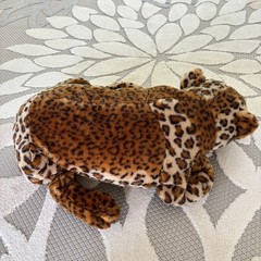 E&J Classic Leopard Large Plush Realistic 33 Inch Laying Floppy Jumbo Pillow Toy