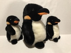 3 PEPPI PENGUIN EMPEROR ANTARCTICA BIRD PLUSH SOFT TOY RUSS BERRIE LARGE SMALL