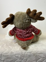 Holiday Moose Stuffed Animal Plush Toy 12 “ JAS LLC 2022 Wearing Sweater Soft