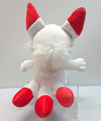 Fursona Pins White Fire Fox Plush Stuffed Animal Red Black Ears 15″ Furry