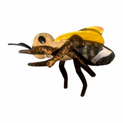 Chosun Vintage Vibrating Bee Plush Stuffed Animal Small Brown Black Yellow Wings