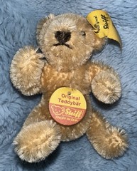 Vtg Steiff Original Teddy Bear Mini W/Tag, Button & Chest Tag 0201/11 4”